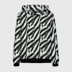 Толстовка-худи мужская Вертикальные полосы, цвет: 3D-черный