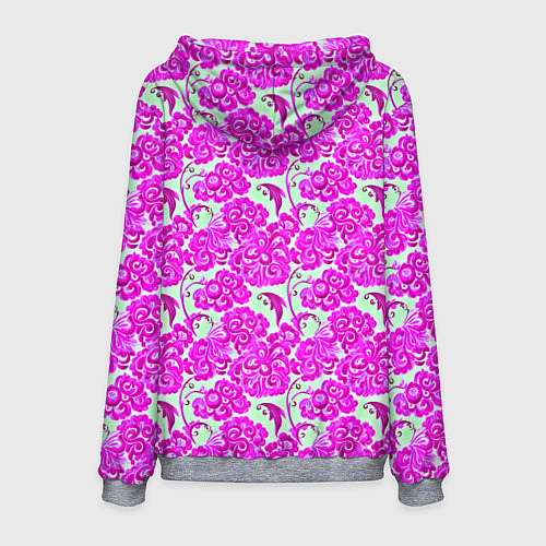 Мужская толстовка Розовая гжель / 3D-Меланж – фото 2