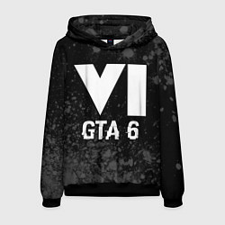 Толстовка-худи мужская GTA 6 glitch на темном фоне, цвет: 3D-черный