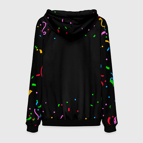Мужская толстовка Праздничный геодезист и конфетти / 3D-Черный – фото 2
