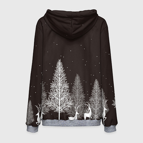 Мужская толстовка Олени в лесу / 3D-Меланж – фото 2