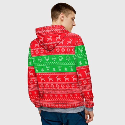 Мужская толстовка Ужасный новогодний свитер / 3D-Меланж – фото 4