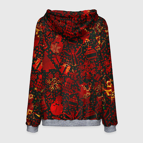 Мужская толстовка Ёлочные игрушки и ёлки / 3D-Меланж – фото 2