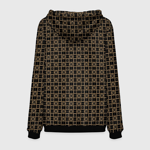 Мужская толстовка Тёмно-коричневый паттерн / 3D-Черный – фото 2