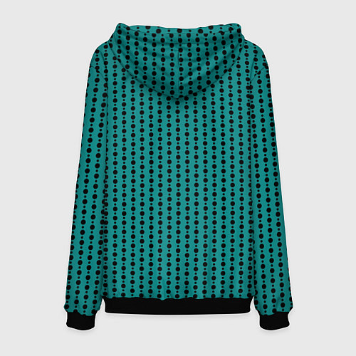 Мужская толстовка Паттерн кружочки на зелёном / 3D-Черный – фото 2
