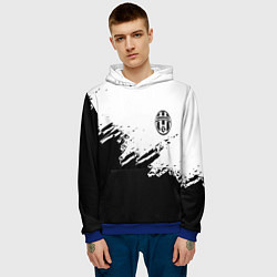 Толстовка-худи мужская Juventus black sport texture, цвет: 3D-синий — фото 2