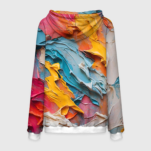 Мужская толстовка Абстрактная живопись акрилом / 3D-Белый – фото 2