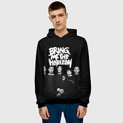 Толстовка-худи мужская Bring me the horizon - group, цвет: 3D-черный — фото 2