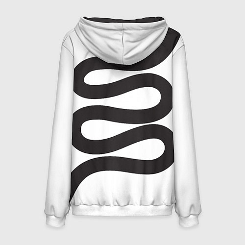 Мужская толстовка Папина Дочки - чёрная полоса / 3D-Белый – фото 2