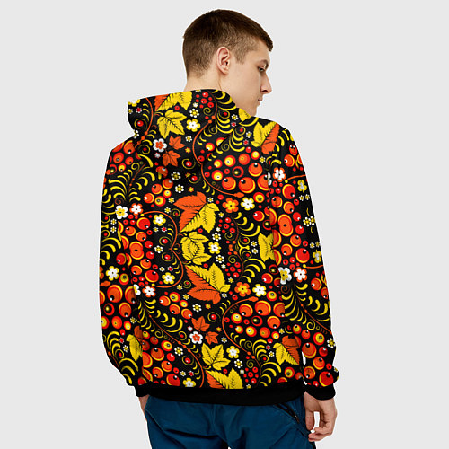 Мужская толстовка Русский народный узор / 3D-Черный – фото 4