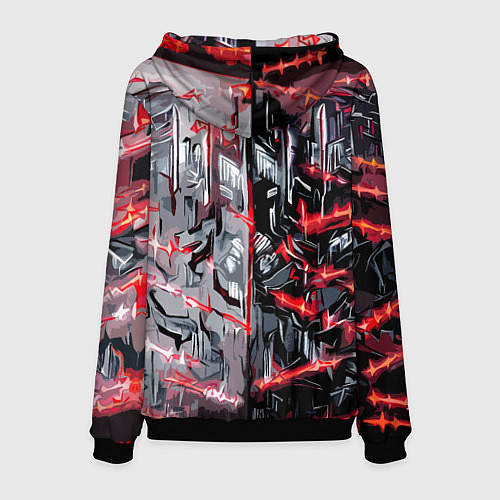 Мужская толстовка Адский доспех в царапинах / 3D-Черный – фото 2