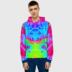 Толстовка-худи мужская Tie-Dye abstraction, цвет: 3D-синий — фото 2