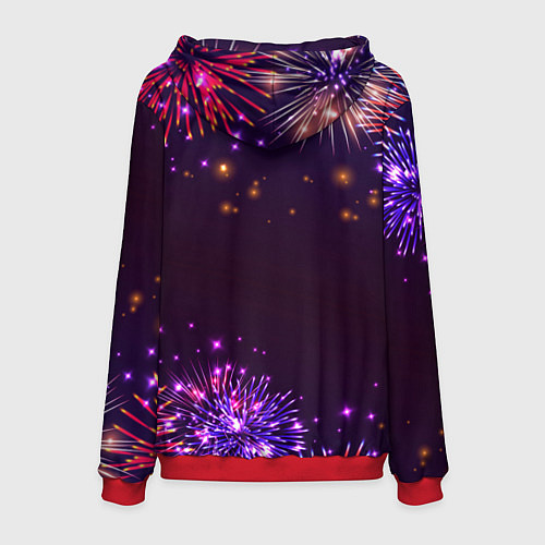 Мужская толстовка Праздничный парикмахер: фейерверк / 3D-Красный – фото 2