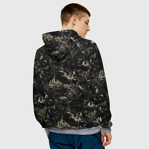 Мужская толстовка Волк солдат в камуфляже / 3D-Меланж – фото 4