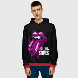 Толстовка-худи мужская The Rolling Stones - lips, цвет: 3D-красный — фото 2