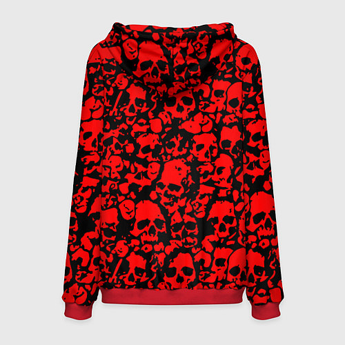 Мужская толстовка Thirty Seconds to Mars skull pattern / 3D-Красный – фото 2