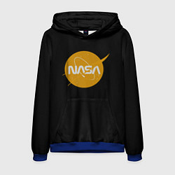 Толстовка-худи мужская NASA yellow logo, цвет: 3D-синий