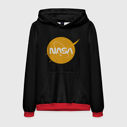 Толстовка-худи мужская NASA yellow logo, цвет: 3D-красный