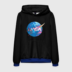 Толстовка-худи мужская NASA true space star, цвет: 3D-синий