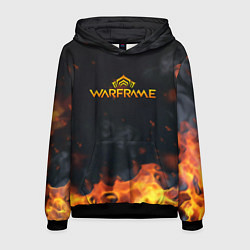 Толстовка-худи мужская Warframe шутер flame, цвет: 3D-черный