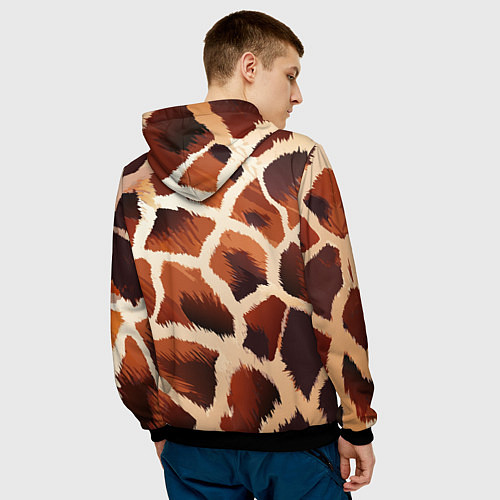 Мужская толстовка Пятнистый мех жирафа / 3D-Черный – фото 4