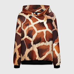 Толстовка-худи мужская Пятнистый мех жирафа, цвет: 3D-черный