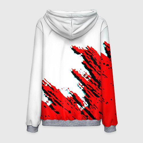 Мужская толстовка Ведьмак геральт красные краски лого волк / 3D-Меланж – фото 2