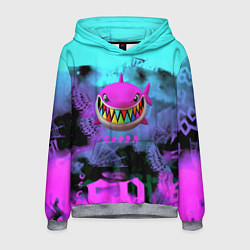 Толстовка-худи мужская 6ix9ine neon, цвет: 3D-меланж