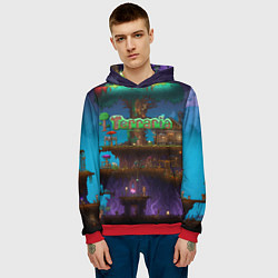 Толстовка-худи мужская Terraria big tree, цвет: 3D-красный — фото 2