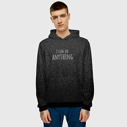 Толстовка-худи мужская I can do anything blue black, цвет: 3D-черный — фото 2