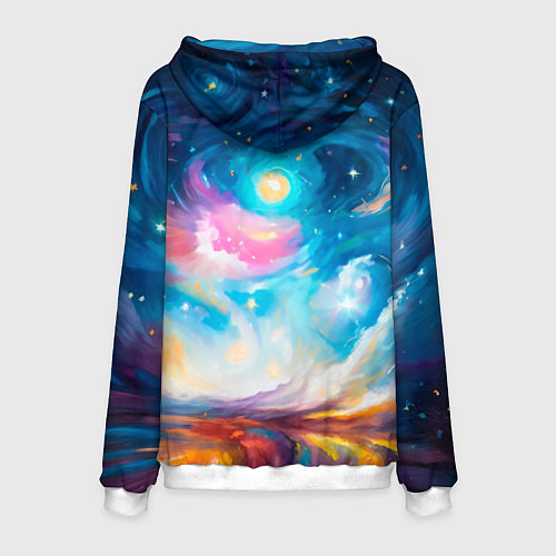 Мужская толстовка Космический скакун / 3D-Белый – фото 2