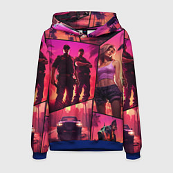 Толстовка-худи мужская GTA V style art, цвет: 3D-синий