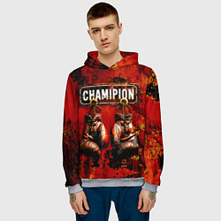 Толстовка-худи мужская Champion boxing, цвет: 3D-меланж — фото 2
