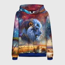 Толстовка-худи мужская Небесный лев, цвет: 3D-синий