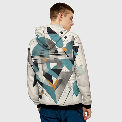 Мужская толстовка Три человека авангард / 3D-Черный – фото 4