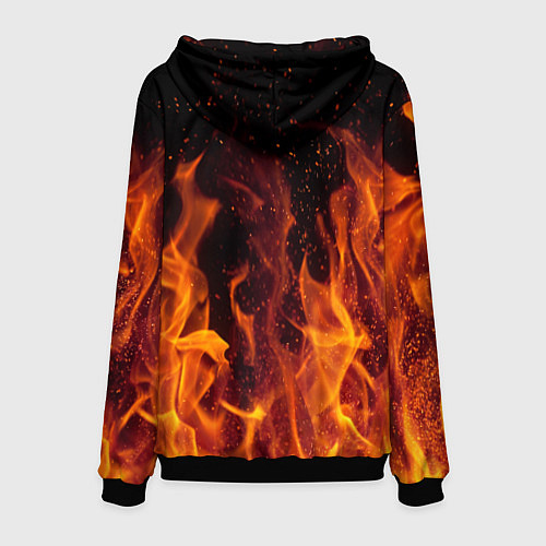 Мужская толстовка Ведьмак и пламя / 3D-Черный – фото 2