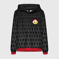 Толстовка-худи мужская Осетия Алания герб на спине, цвет: 3D-красный