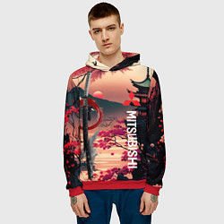 Толстовка-худи мужская Катана Mitsubishi, цвет: 3D-красный — фото 2