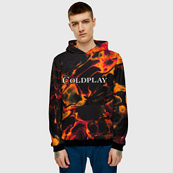 Толстовка-худи мужская Coldplay red lava, цвет: 3D-черный — фото 2