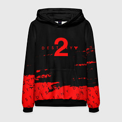 Толстовка-худи мужская Destiny 2 краски надписи, цвет: 3D-черный
