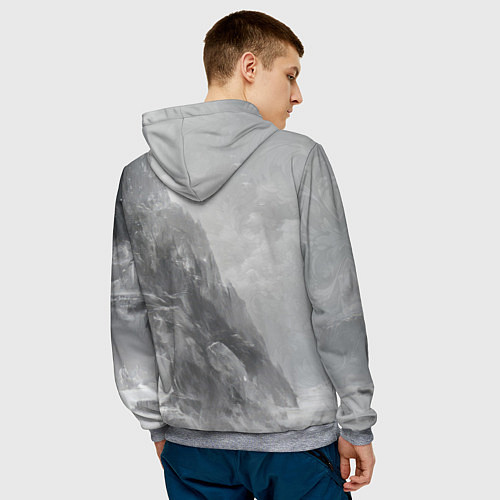 Мужская толстовка Рыцарь у подножья горы / 3D-Меланж – фото 4