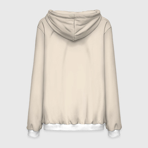 Мужская толстовка Корова на бежевом фоне / 3D-Белый – фото 2