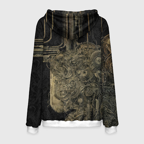 Мужская толстовка Киборг с женским лицом / 3D-Белый – фото 2