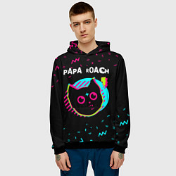 Толстовка-худи мужская Papa Roach - rock star cat, цвет: 3D-черный — фото 2