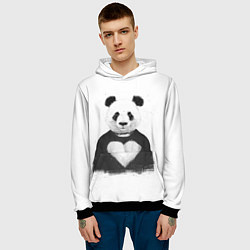 Толстовка-худи мужская Love panda, цвет: 3D-черный — фото 2