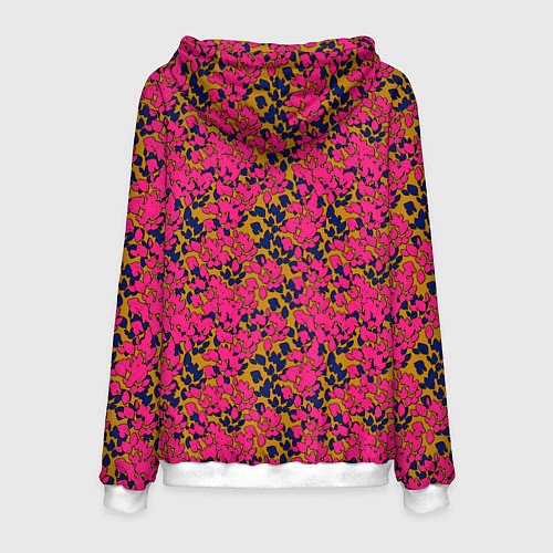 Мужская толстовка Взаимосвязанные листочки, розового жёлтого и синег / 3D-Белый – фото 2