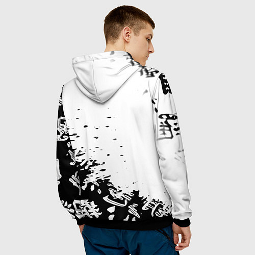 Мужская толстовка Ghost of Tsushima текстура samurai / 3D-Черный – фото 4