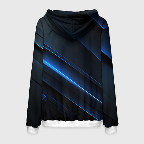 Мужская толстовка Темно-синий абстрактный фон абстракция / 3D-Белый – фото 2