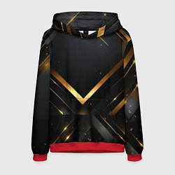 Толстовка-худи мужская Gold luxury black abstract, цвет: 3D-красный