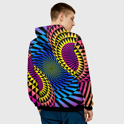 Мужская толстовка Абстрактный узор / 3D-Черный – фото 4
